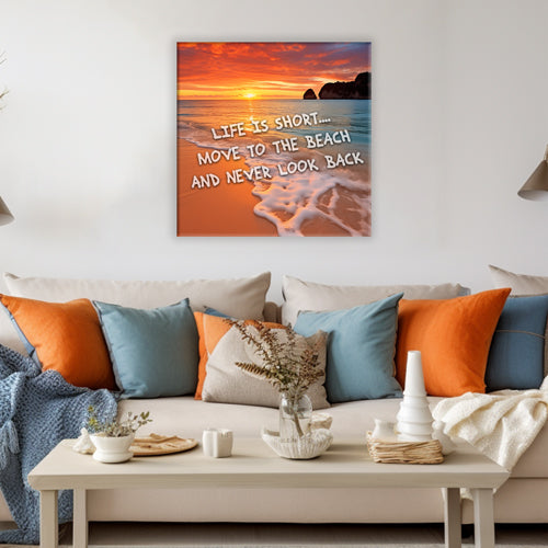Life Is Short, Move to the Beach Canvas Wall Art