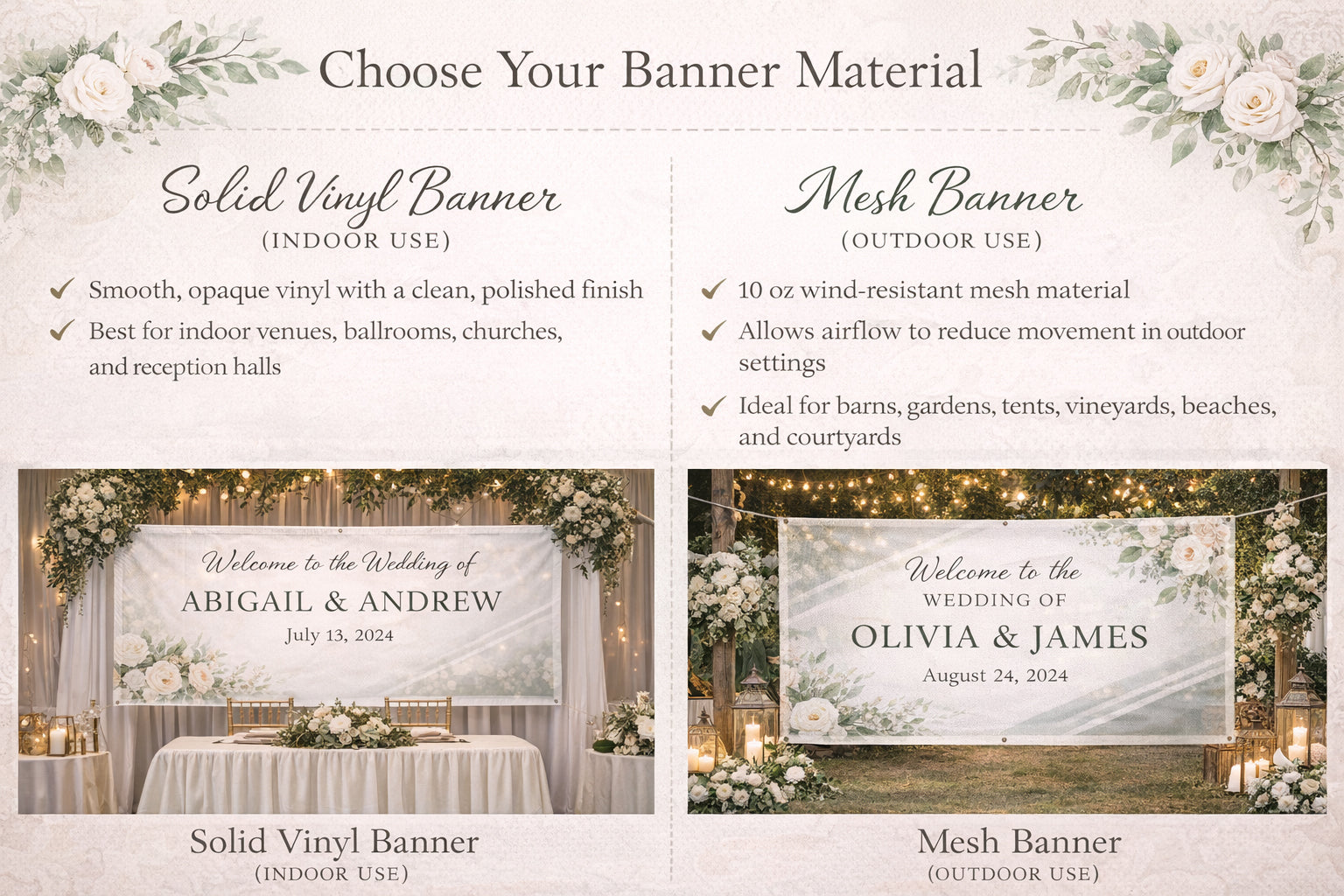 Wedding Banners and Backdrops