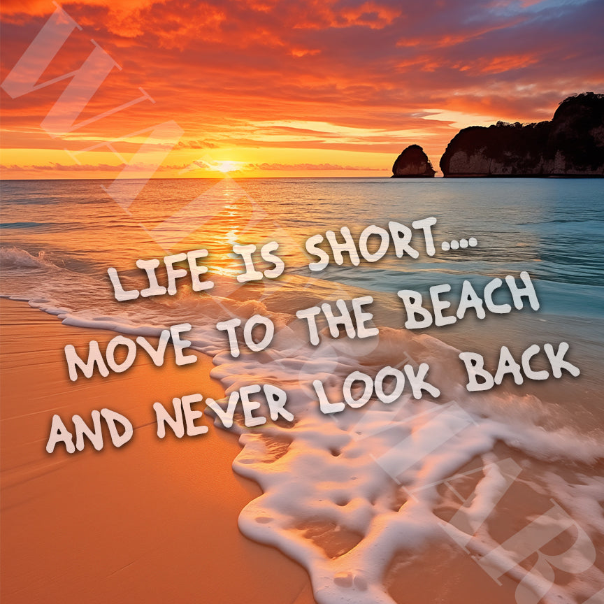 Life Is Short, Move to the Beach Canvas Wall Art