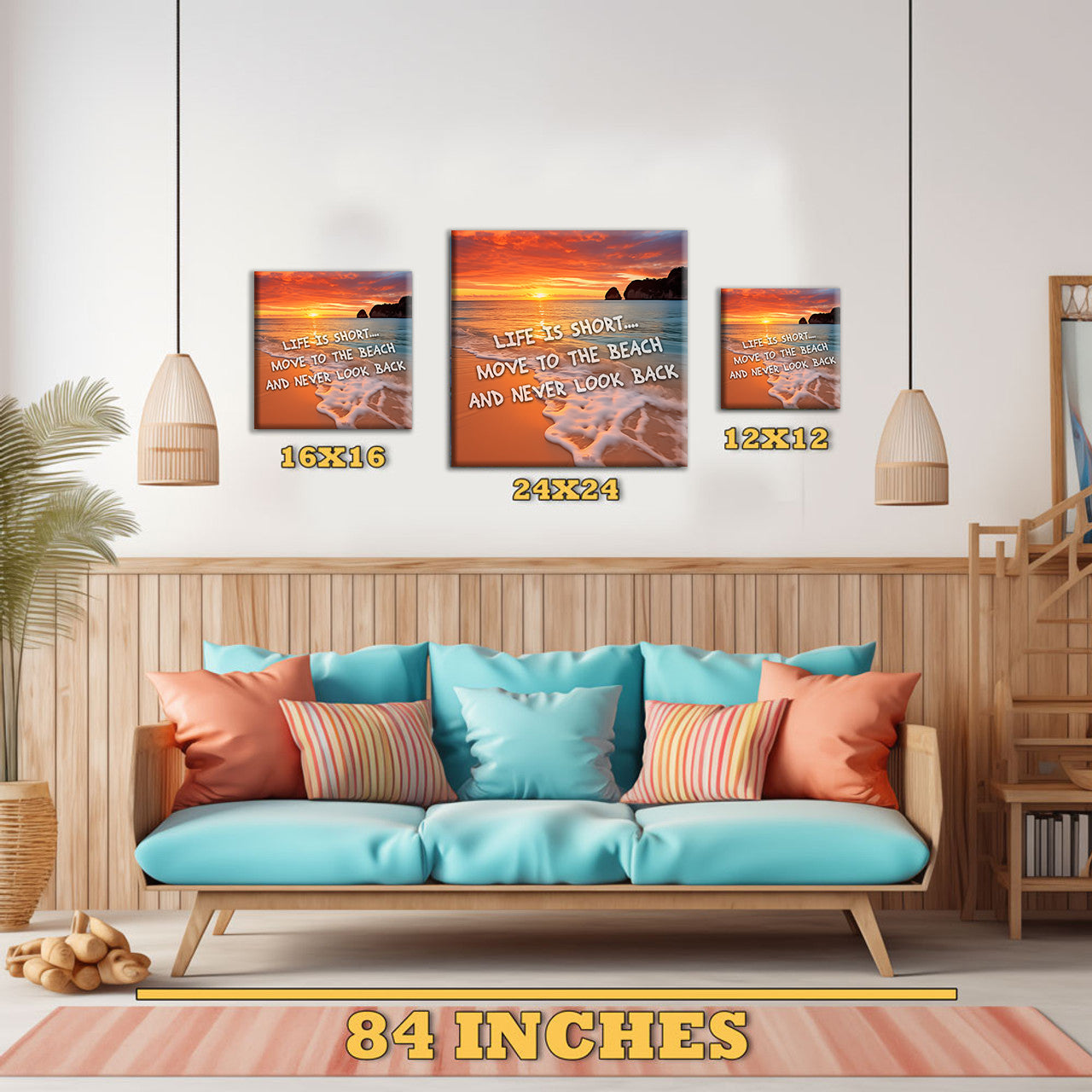 Life Is Short, Move to the Beach Canvas Wall Art