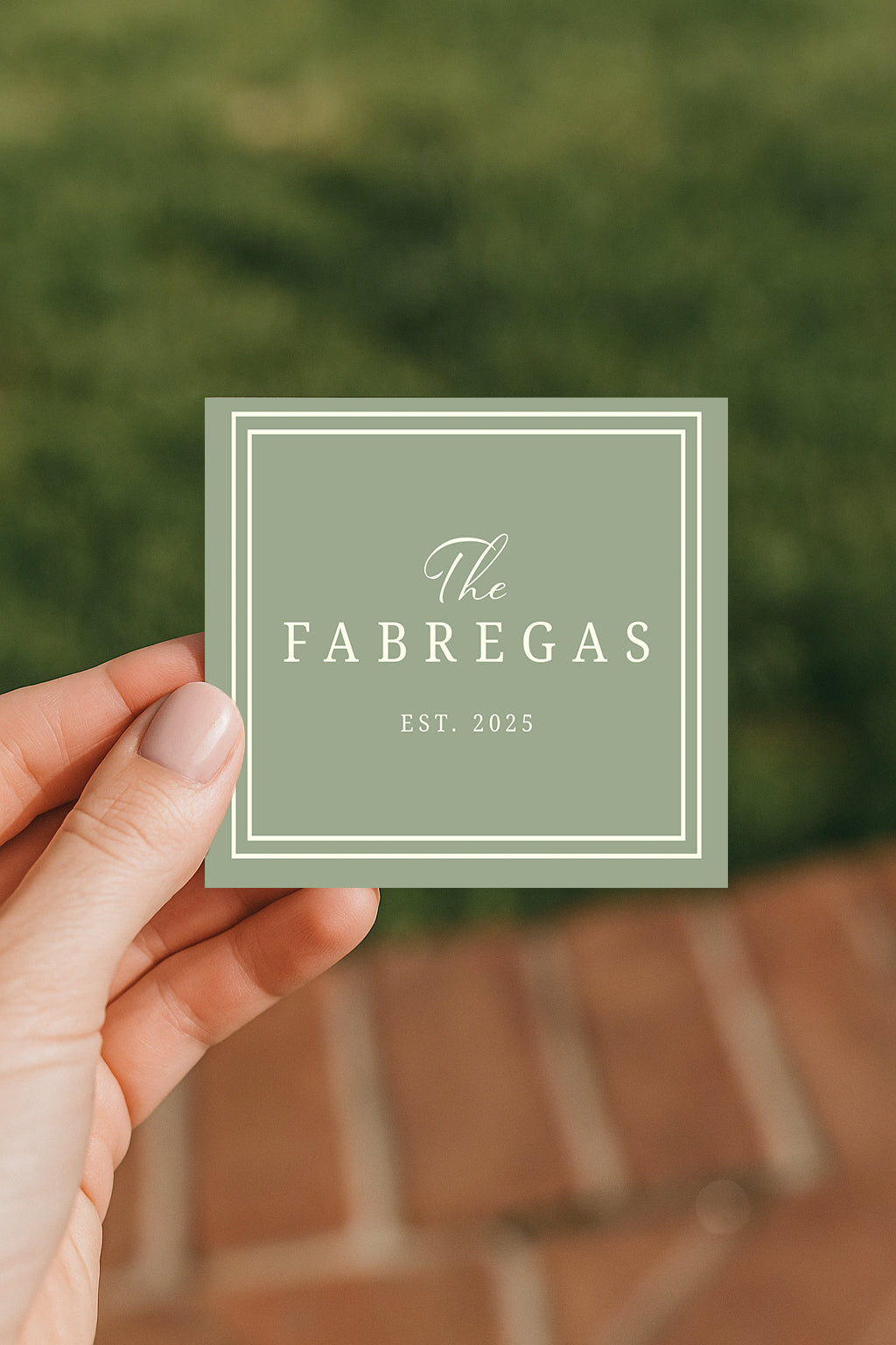 a square custom wedding sticker for favors